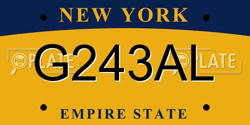 G243AL New York License Plate