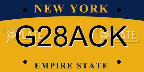 G28ACK New York License Plate