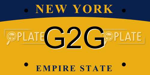 G2G New York License Plate