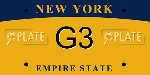 G3 New York License Plate