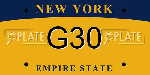 G30 New York License Plate