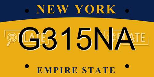 G315NA New York License Plate