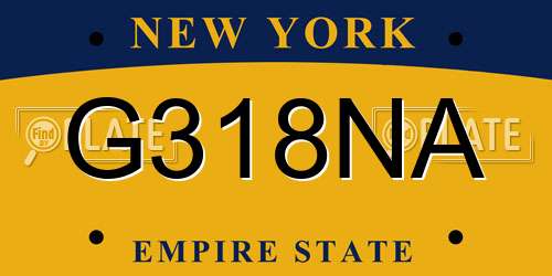 G318NA New York License Plate