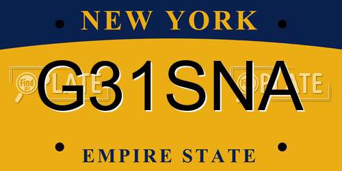 G31SNA New York License Plate