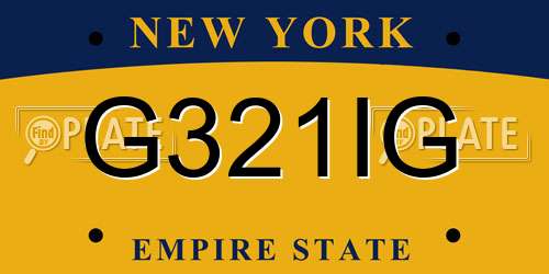 G321IG New York License Plate