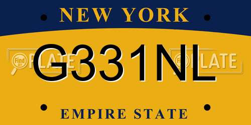 G331NL New York License Plate