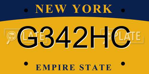 G342HC New York License Plate