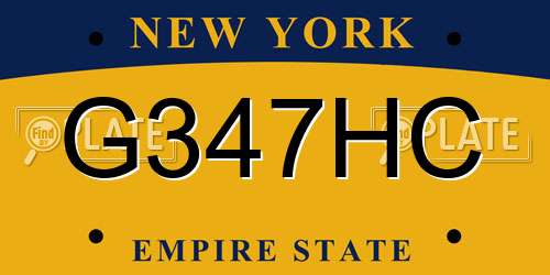 G347HC New York License Plate