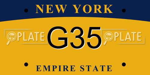 G35 New York License Plate