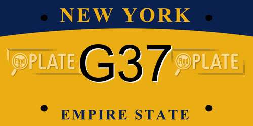G37 New York License Plate