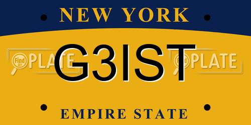 G3IST New York License Plate