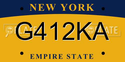 G412KA New York License Plate