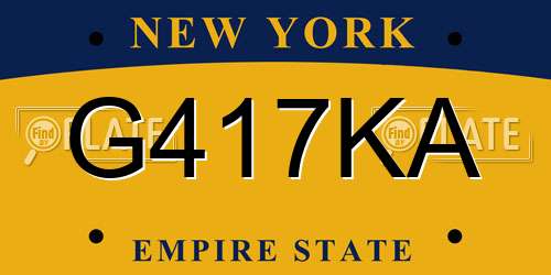G417KA New York License Plate
