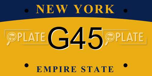 G45 New York License Plate