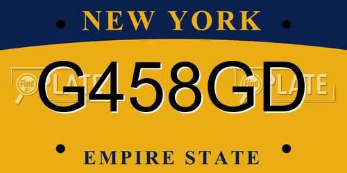 G458GD New York License Plate