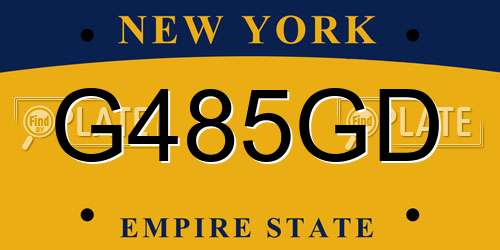 G485GD New York License Plate