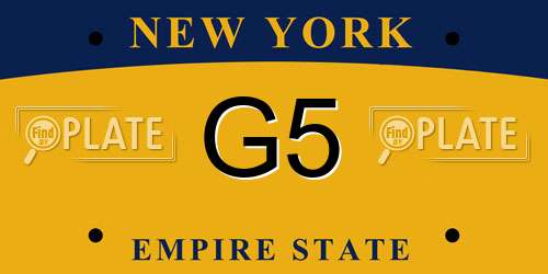 G5 New York License Plate