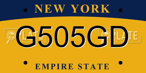 G505GD New York License Plate