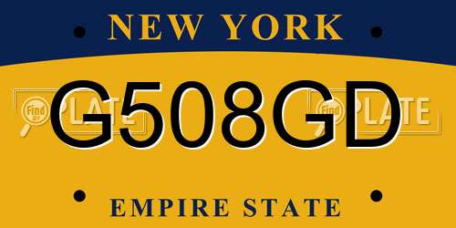 G508GD New York License Plate