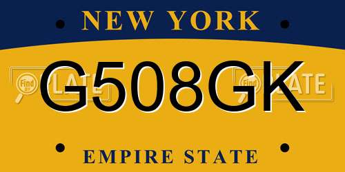 G508GK New York License Plate