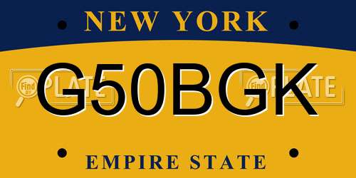 G50BGK New York License Plate