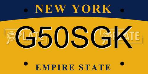 G50SGK New York License Plate