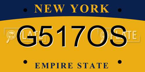 G517OS New York License Plate
