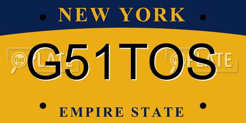 G51TOS New York License Plate