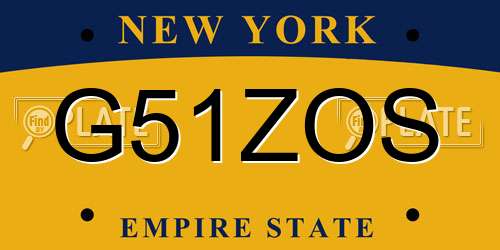 G51ZOS New York License Plate