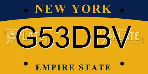 G53DBV New York License Plate