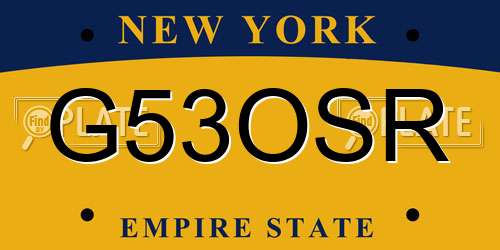 G53OSR New York License Plate