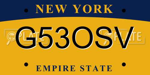 G53OSV New York License Plate