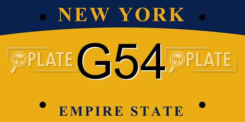 G54 New York License Plate