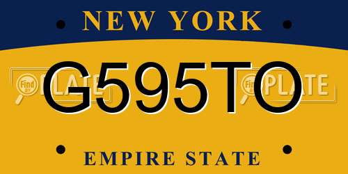G595TO New York License Plate