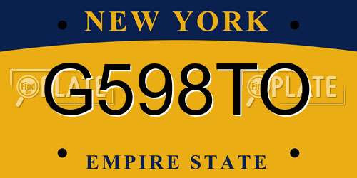 G598TO New York License Plate