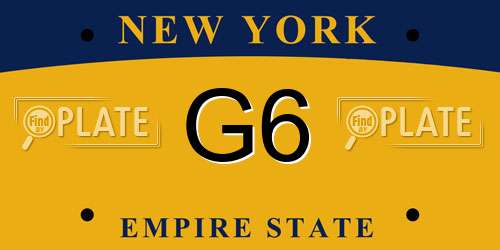G6 New York License Plate