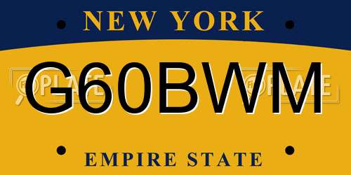 G60BWM New York License Plate