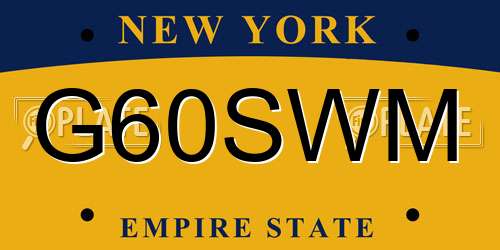 G60SWM New York License Plate