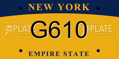 G610 New York License Plate