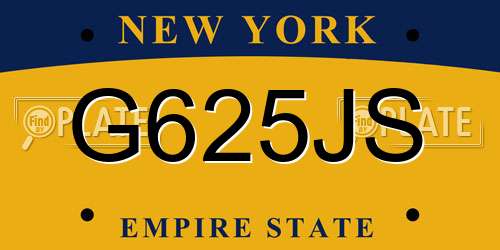 G625JS New York License Plate