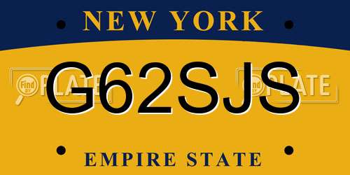 G62SJS New York License Plate