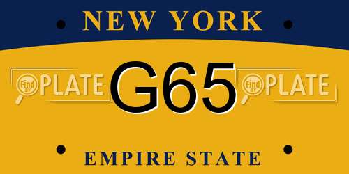 G65 New York License Plate