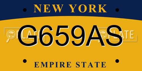 G659AS New York License Plate