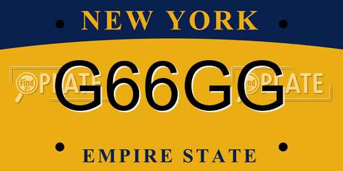 G66GG New York License Plate