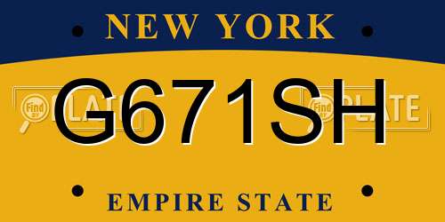 G671SH New York License Plate