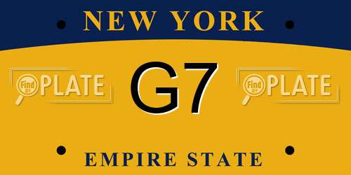 G7 New York License Plate