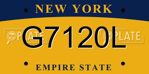 G7120L New York License Plate