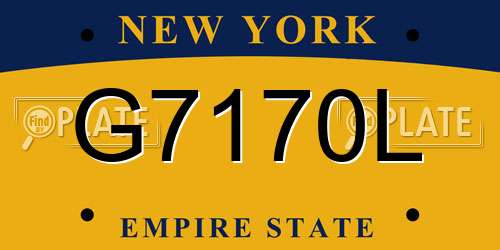 G7170L New York License Plate