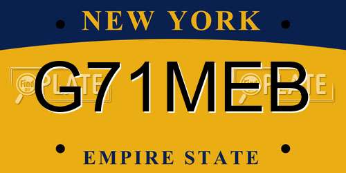 G71MEB New York License Plate