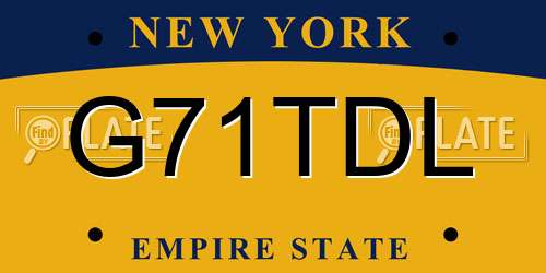 G71TDL New York License Plate